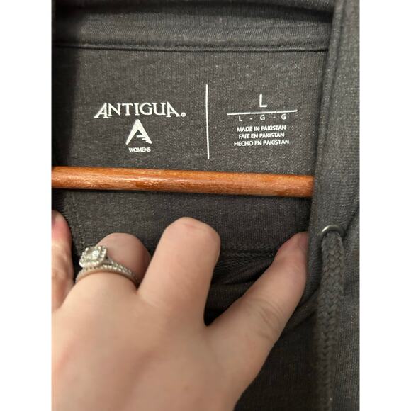 Miami Dolphins Antigua Gray Womens Front Pocket Long Sleeve Sweatshirt Large - Picture 5 of 9